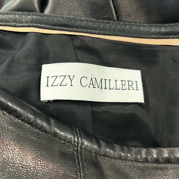 Izzy Camilleri Flared Tulip Profile Leather Midi Skirt - Picture 13 of 15